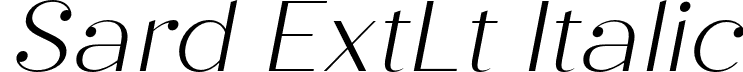 Sard ExtLt Italic font - Sard Extralightitalic.otf