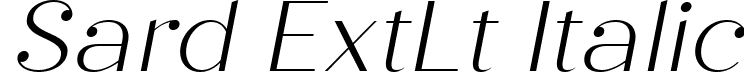 Sard ExtLt Italic font - Sard Extralightitalic.ttf