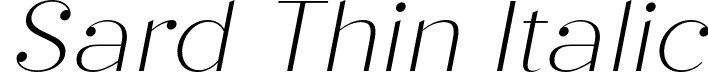 Sard Thin Italic font - Sard Thinitalic.otf