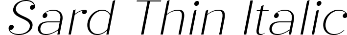 Sard Thin Italic font - Sard Thinitalic.ttf