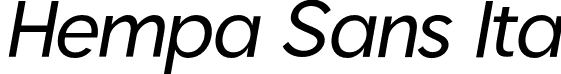 Hempa Sans Ita font - HempaSans-Italic.otf