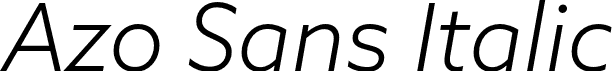 Azo Sans Italic font - Rui Abreu - AzoSans-LightItalic.otf