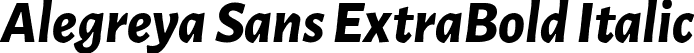 Alegreya Sans ExtraBold Italic font - AlegreyaSans-ExtraBoldItalic.ttf