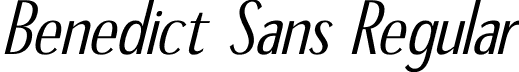 Benedict Sans Regular font - Benedict Sans Regular Italic.otf