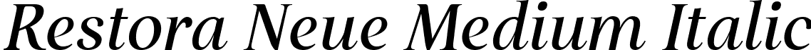 Restora Neue Medium Italic font - Restora Neue Medium Italic.ttf