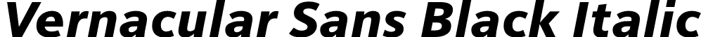 Vernacular Sans Black Italic font - VernacularSans-BlackItalic.otf