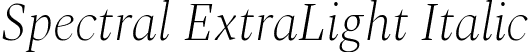 Spectral ExtraLight Italic font - Spectral-ExtraLightItalic.ttf