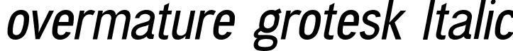 overmature grotesk Italic font - overmaturegrotesk-Italic.otf