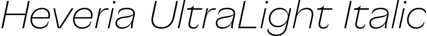 Heveria UltraLight Italic font - Heveria-ThinItalic-Trial.otf