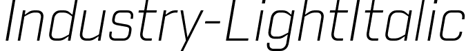 Industry-LightItalic font - Industry-LightItalic.ttf