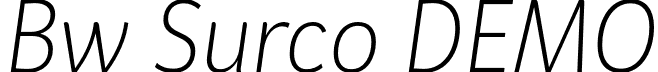 Bw Surco DEMO font - BwSurcoDEMO-LightItalic.otf