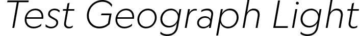 Test Geograph Light font - TestGeograph-LightItalic.otf