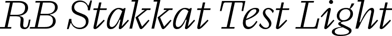 RB Stakkat Test Light font - StakkatTest-LightItalic.otf