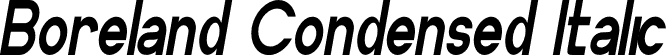 Boreland Condensed Italic font - Boreland CondensedItalic.otf