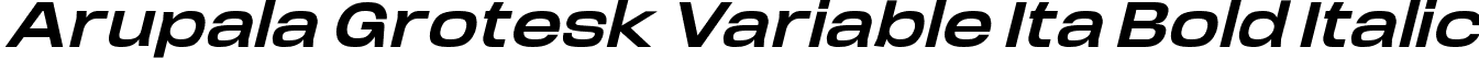Arupala Grotesk Variable Ita Bold Italic font - ArupalaGroteskTrial-BoldIta.ttf