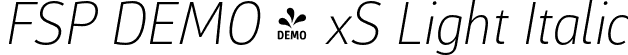 FSP DEMO - xS Light Italic font - Fontspring-DEMO-saldaxs-lightit.otf