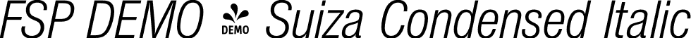 FSP DEMO - Suiza Condensed Italic font - Fontspring-DEMO-suizacondensed-italic.otf
