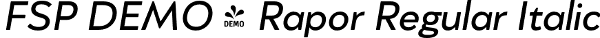 FSP DEMO - Rapor Regular Italic font - Fontspring-DEMO-rapor-regularitalic.otf