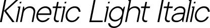 Kinetic Light Italic font - Kinetic-LightItalic.otf