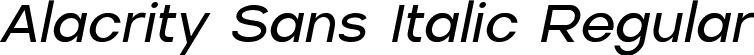 Alacrity Sans Italic Regular font - Alacrity Sans Italic.ttf