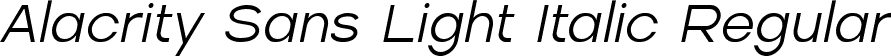 Alacrity Sans Light Italic Regular font - Alacrity Sans Light Italic.ttf