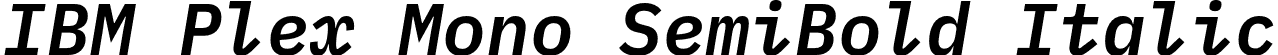 IBM Plex Mono SemiBold Italic font - IBMPlexMono-SemiBoldItalic.otf