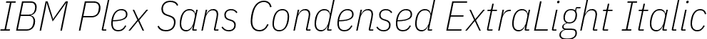 IBM Plex Sans Condensed ExtraLight Italic font - IBMPlexSansCondensed-ExtraLightItalic.otf