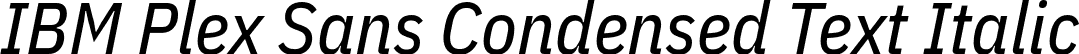 IBM Plex Sans Condensed Text Italic font - IBMPlexSansCondensed-TextItalic.otf