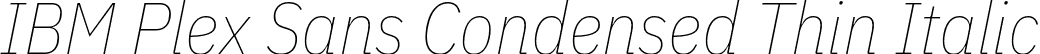 IBM Plex Sans Condensed Thin Italic font - IBMPlexSansCondensed-ThinItalic.otf