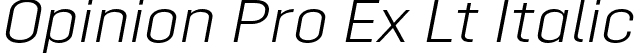 Opinion Pro Ex Lt Italic font - Mint Type - Opinion Pro Extended Light Italic.otf