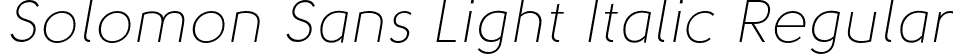 Solomon Sans Light Italic Regular font - Solomon Sans Light Italic.otf