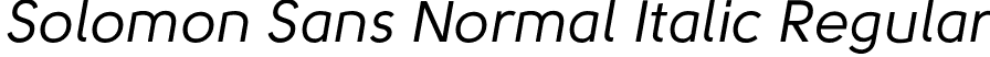 Solomon Sans Normal Italic Regular font - Solomon Sans Normal Italic.otf
