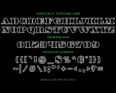 Dollar Outline font