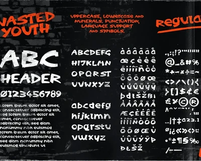 Wasted Youth: A 90s Grunge Inspired Brush Font