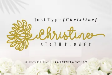 Christine Birth Flower - An Ornament Script Font