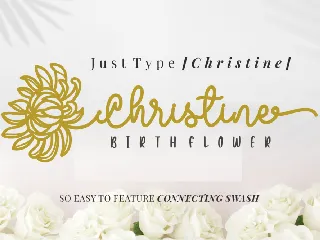 Christine Birth Flower - An Ornament Script Font