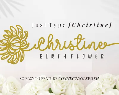 Christine Birth Flower - An Ornament Script Font