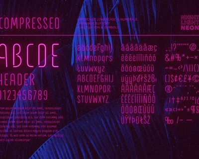 Retro Neon Font - Compressed Style