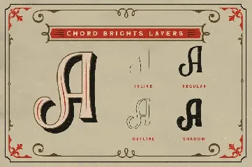 Chord Brights - A Layered Typeface font