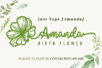 Amanda Birth Flower - An Ornament Script Font