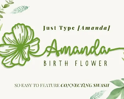 Amanda Birth Flower - An Ornament Script Font