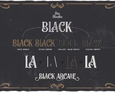 Black Arcade Font Pack (Vintage Font Combination)