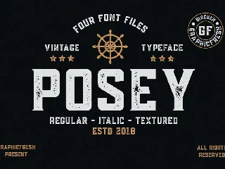 Posey - Vintage Type | 4 Font Files