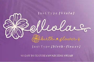 Viola Birth Flower - An Ornament Script Font