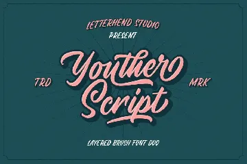 Youther Brush - Layered Font Duo