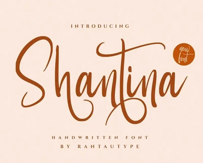 Shantina A Modern Calligraphy Font