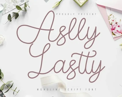 Aslly Lastty - Monoline Script font