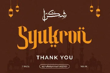 Syukron - Arabic Font Style