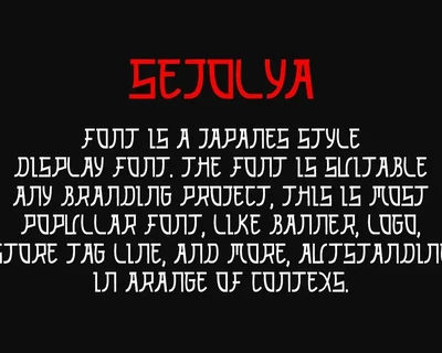 Sejolya - Japanese Font