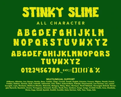 Stinky Slime - Dripping Halloween Font